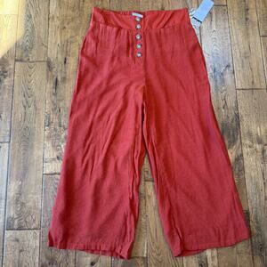 NWT New Directions Palazzo Pants Rust Orange Elastic Waist Wide Leg Womens Sz M